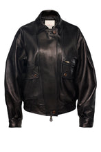 Load image into Gallery viewer, Real Leather Bomber Jacket
