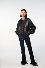Load image into Gallery viewer, Real Leather Bomber Jacket
