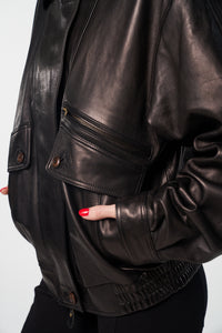 Real Leather Bomber Jacket
