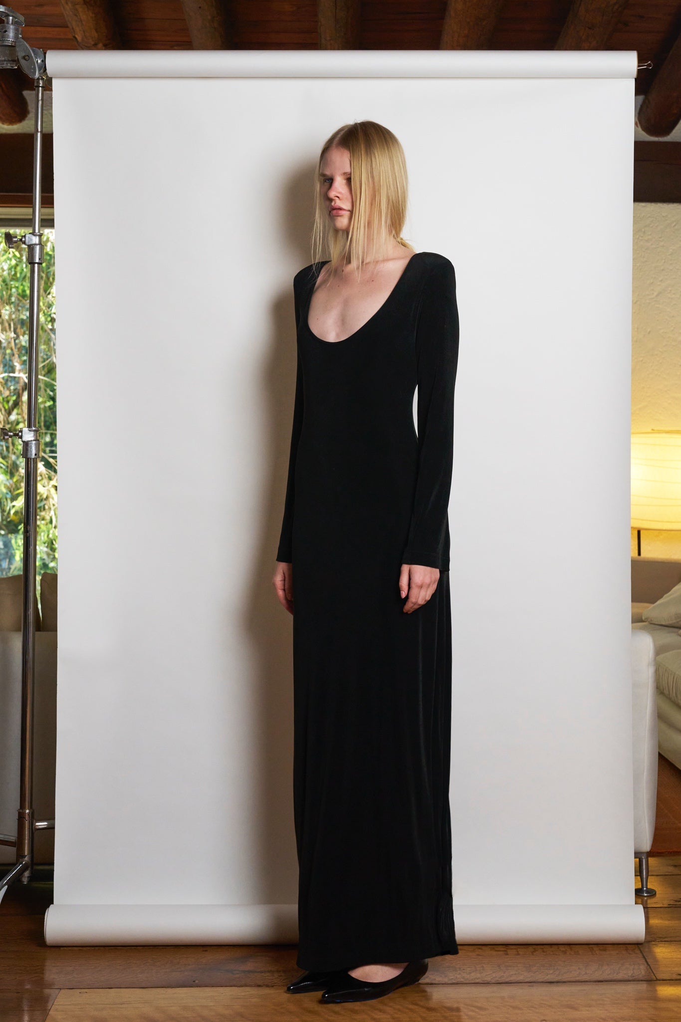 V-Neck Long Sleeve Dress